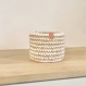 Cache-pot crochet diam.12.5cm, fil blanc oeko-tex et fil de jute naturel, panier, panière, corbeille