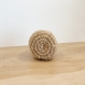 Cache-pot crochet diam.6cm, fil de jute naturel et fil blanc oeko-tex, panier, panière, corbeille
