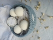Boules de bain + bougie artisanales senteur jasmin / panier crochet