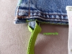 Sacoche en jean décor vert anis