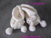 Bonnet et chaussons bébé laine fantaisie