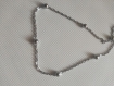 Collier perle argenté acier inoxydable 
