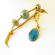 Bracelet perle bleu truquoise ref.17578