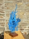 Sculpture poisson bleu métal