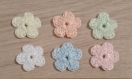 Lot de 6 petites fleurs au crochet (assortiment de couleurs pastel)