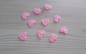 Lot de 10 mini-coeurs roses au crochet 