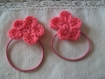  2 elastiques cheveux fleur rose