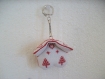 Porte clés maison noël décoration