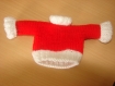 Mini pull de noël en laine rouge et blanc