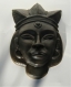 Masque africain en céramique, émaillé noir satiné .7. 