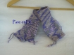 Mitaines tricotées en laine chinée mauve/rose/grise avec pouce - taille adulte 