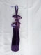 Porte-bouteille sac de transport ou sac d’emballage cadeau  - tricot recyclé - dégradé de violets/mauves et tissu mauve foncé 
