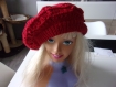 Bonnet femme  rouge cerise ( genre béret) fait main- taille unique 100% acrylique