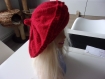 Bonnet femme  rouge cerise ( genre béret) fait main- taille unique 100% acrylique