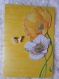 Carte pour anniversaire fleurs et papillon jaune blanc