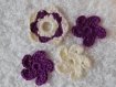 Lot de 12 fleurs / appliques au crochet