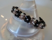 Bracelet noir et pêche en perles de cristal swarovski
