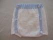 Ensemble bébé 0/3 mois bleu et blanc tricoté main 