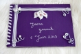 Livre d'or theme arum couleur violet pour mariage, bapteme ou anniversaire 