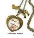 S.7.357 collier pendentif coeur love maman besoin de tendresse bijou fantaisie cabochon bronze verre cadeau maman cadeau fête des mères