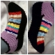 Chaussons - gros chaussettes multicolores au tricot fait main pour femme,homme 