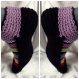 Chaussons - gros chaussettes multicolores au tricot fait main pour femme,homme 