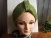 Bonnet-turban vert olive