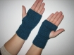 Mitaine, gant, main, bleue elegante
