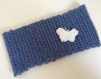 Bandeau de tÊte / headband bleu fait au crochet enfant 6 - 10 ans