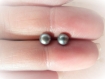 Puces d'oreilles argent massif & perles d'eau douce grises,simple,sobre,petites,classique,naturelle,clous,chic,discret,petit,classique,bijou