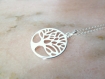Collier arbre de vie + chaine argent massif 925 - nature-végétal-foret-médaille-indémodable-cadeau