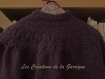 Pull hiver tricoté main taille m coloris aubergine