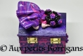 Boîte à secrets -reine des fleurs mauves et violettes
