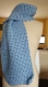 Grande écharpe mixte bleue satinée 100% laine