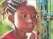Tableau portrait enfant ethnique - affiche illustration poster - lena - 