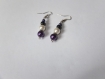 Boucles d'oreille féerique purple et blanc