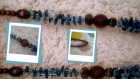 Collier perles gemme bleu et perles bois