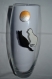 Vase en verre peint chats au clair de lune sur commande