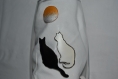 Vase en verre peint chats au clair de lune sur commande