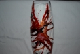 Vase en verre peint style murano rouge sur commande