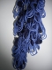 écharpe original bleu tricotée main