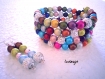 Parure bracelet multirang et boucles d'oreille en cadeau, multicolore 