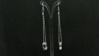 Boucles d'oreilles pendantes en argent et cristaux swarovski transparents