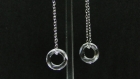Boucles d'oreilles pendantes en argent et cristaux swarovski transparents