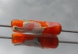 Perle cylindre filée à la main en verre de murano perl.2213
