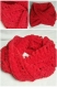 Snood fille rouge en fil velours taille 6/8 ans - tricot