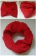 Snood bébé rouge en fil velours taille 2 ans - tricot