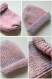 Bonnet bébé chiné rose et mauve en laine acrylique taille 6/12 mois - tricot
