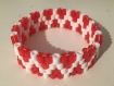 Bracelet perle hama : modèle rouge paillettes
