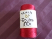 Lot de 3 bobines lacet flash bouton d or coloris rubis